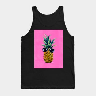 Neon Pink Pineapple Sunglasses Tank Top